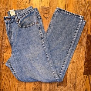 Men’s Levi’s 505 light wash distressed jeans